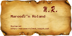 Marosán Roland névjegykártya