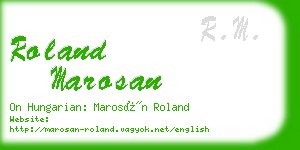 roland marosan business card